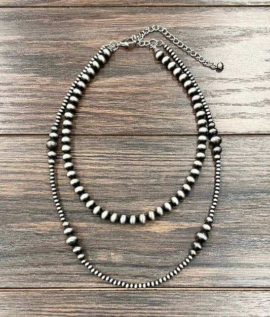 Totally Stacked 22" Handmade Navajo Bead Necklace