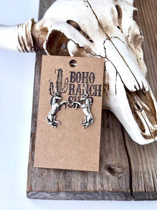 Western Style Dangle Horse Earrings