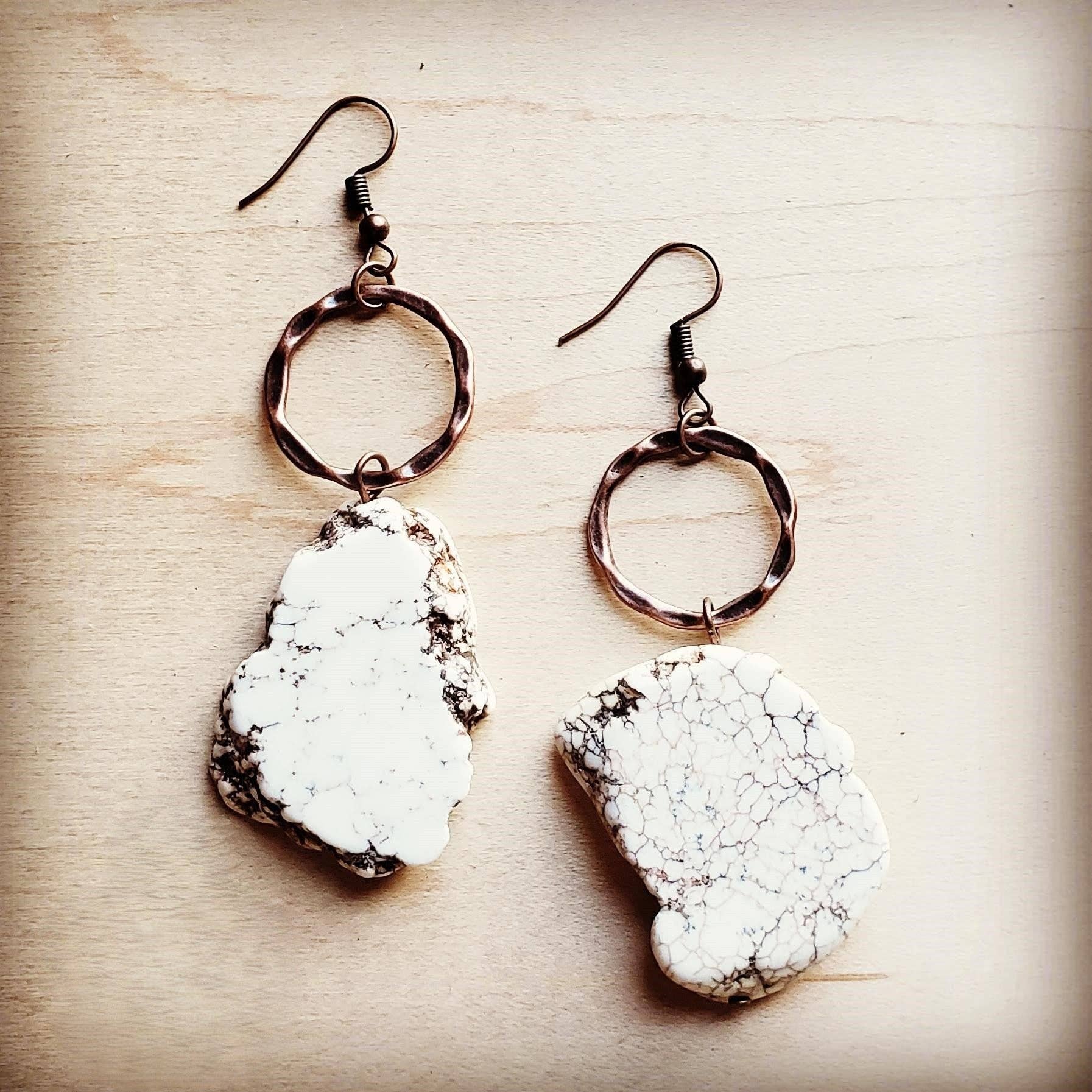 White Turquoise Chunky Earrings