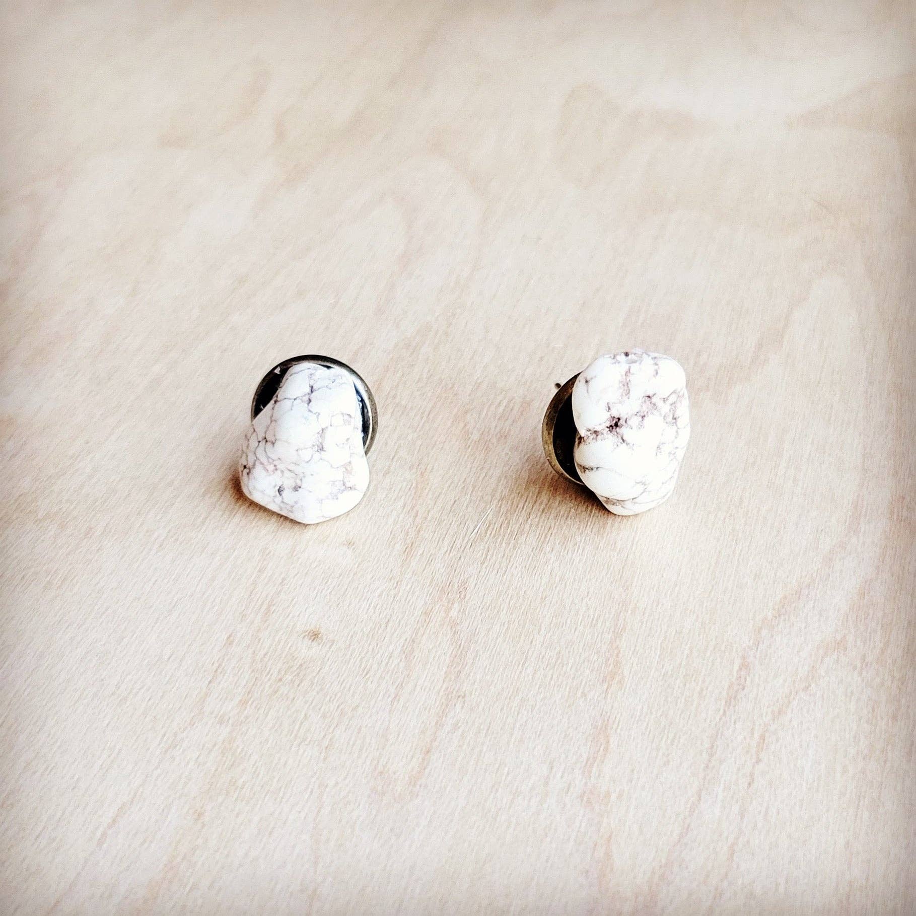 White Turquoise Stud Earrings