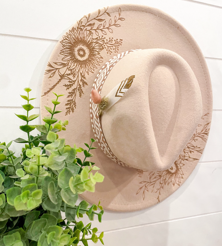The Wonderful Wildflower Engraved Floral Hat