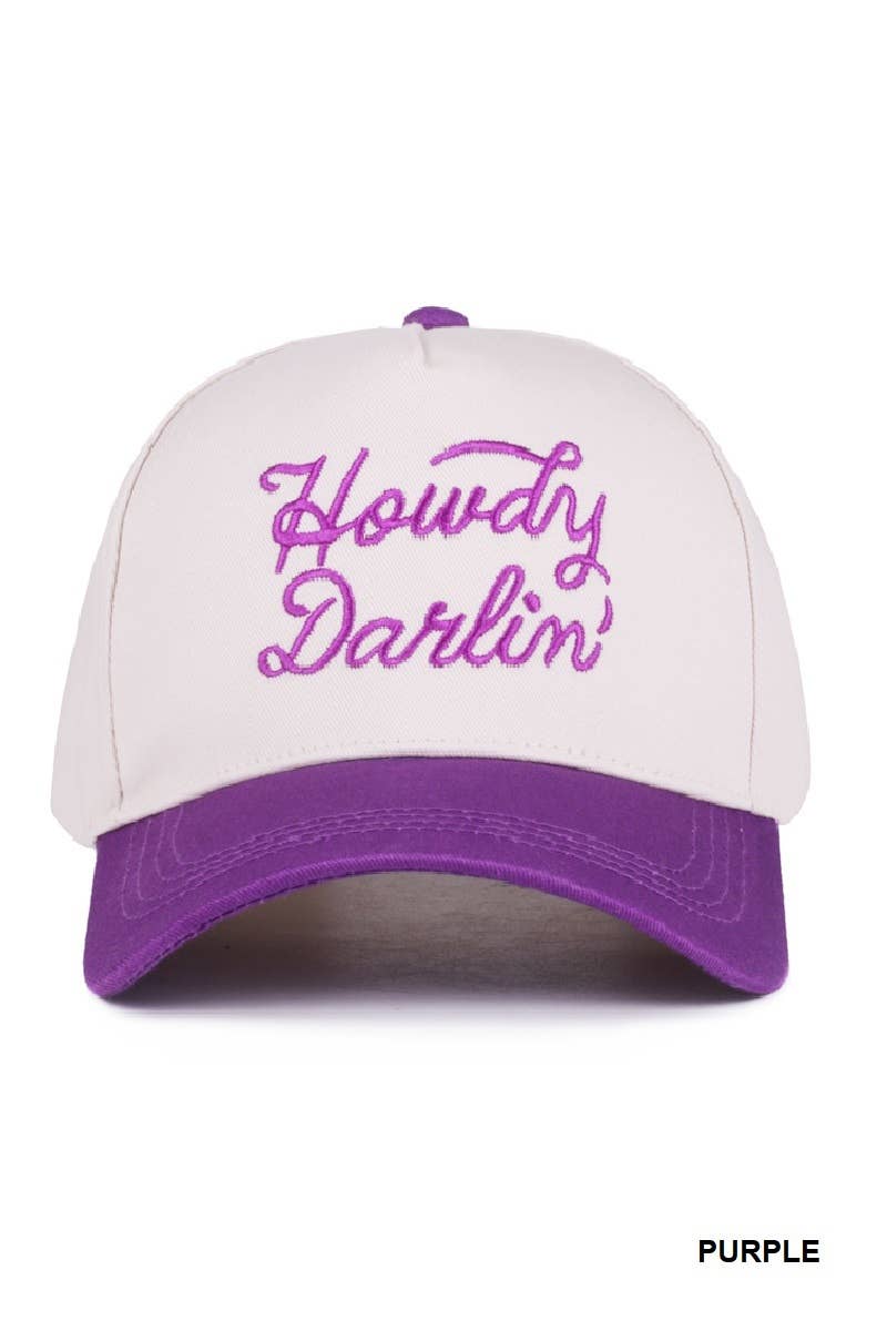 Howdy Darlin Floral Pink Canvas Cotton Cap