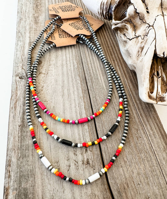 Western Boho Navajo Bead Choker Necklace