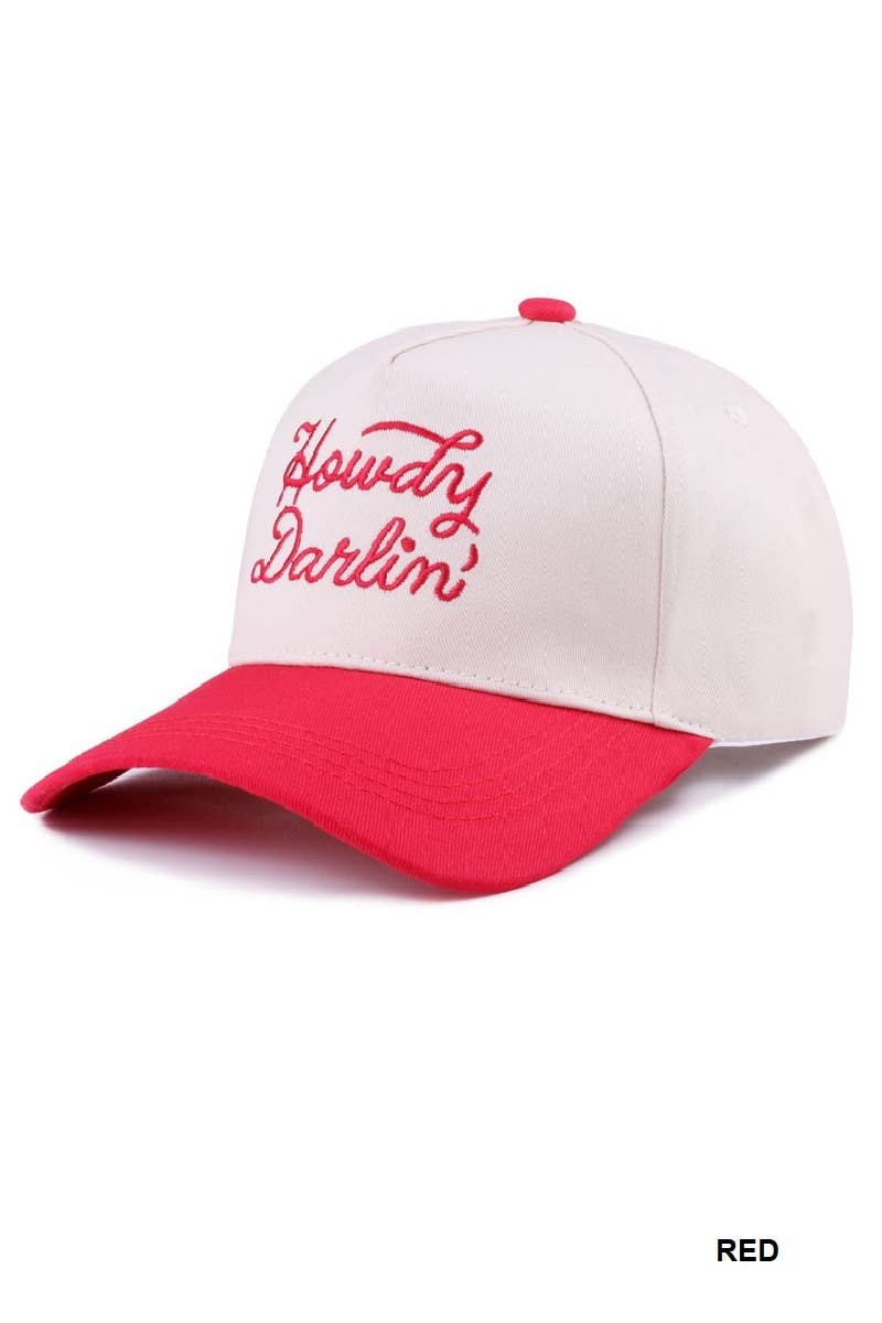 Howdy Darlin Floral Pink Canvas Cotton Cap