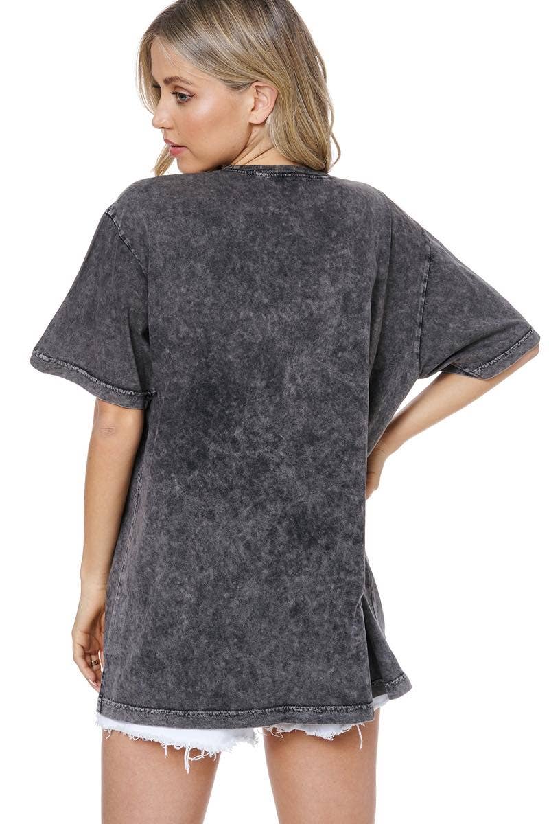 Cowboy Leopard Frame Graphic Washed Boyfriend Tee