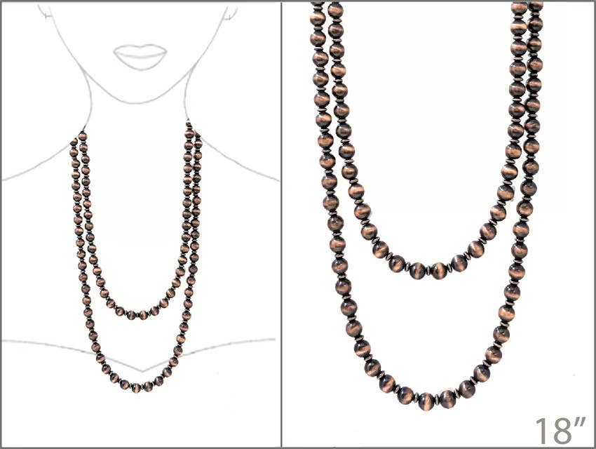 60″ Western Navajo Style Pearl Necklace