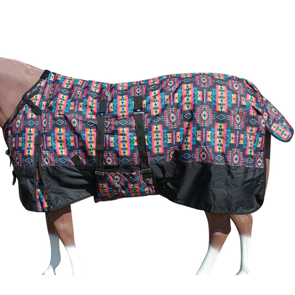 1200D Ripstop Waterproof Turnout Winter Horse Blanket Zig Zag