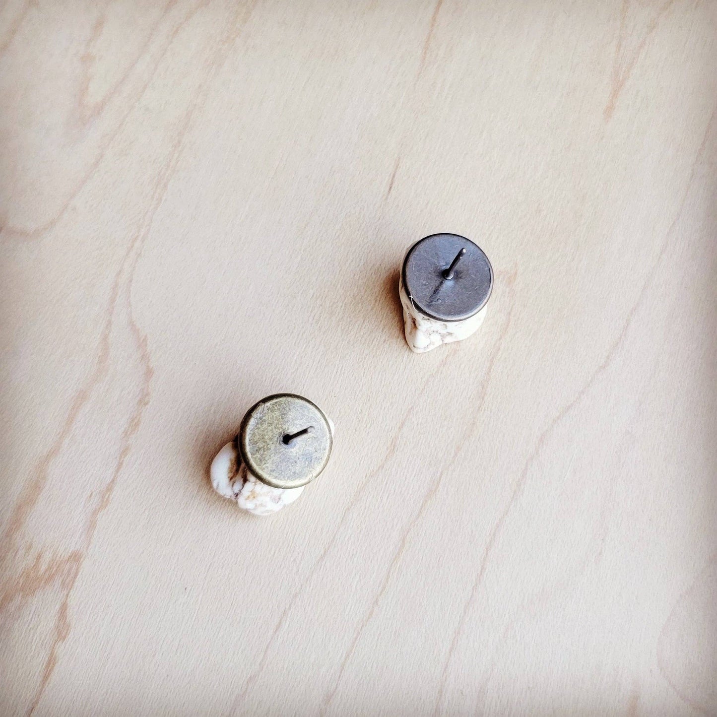 White Turquoise Stud Earrings