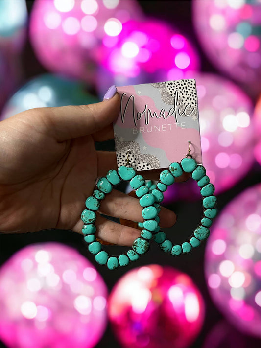 Talulah Earrings- Turquoise Stone Western Handmade Clay