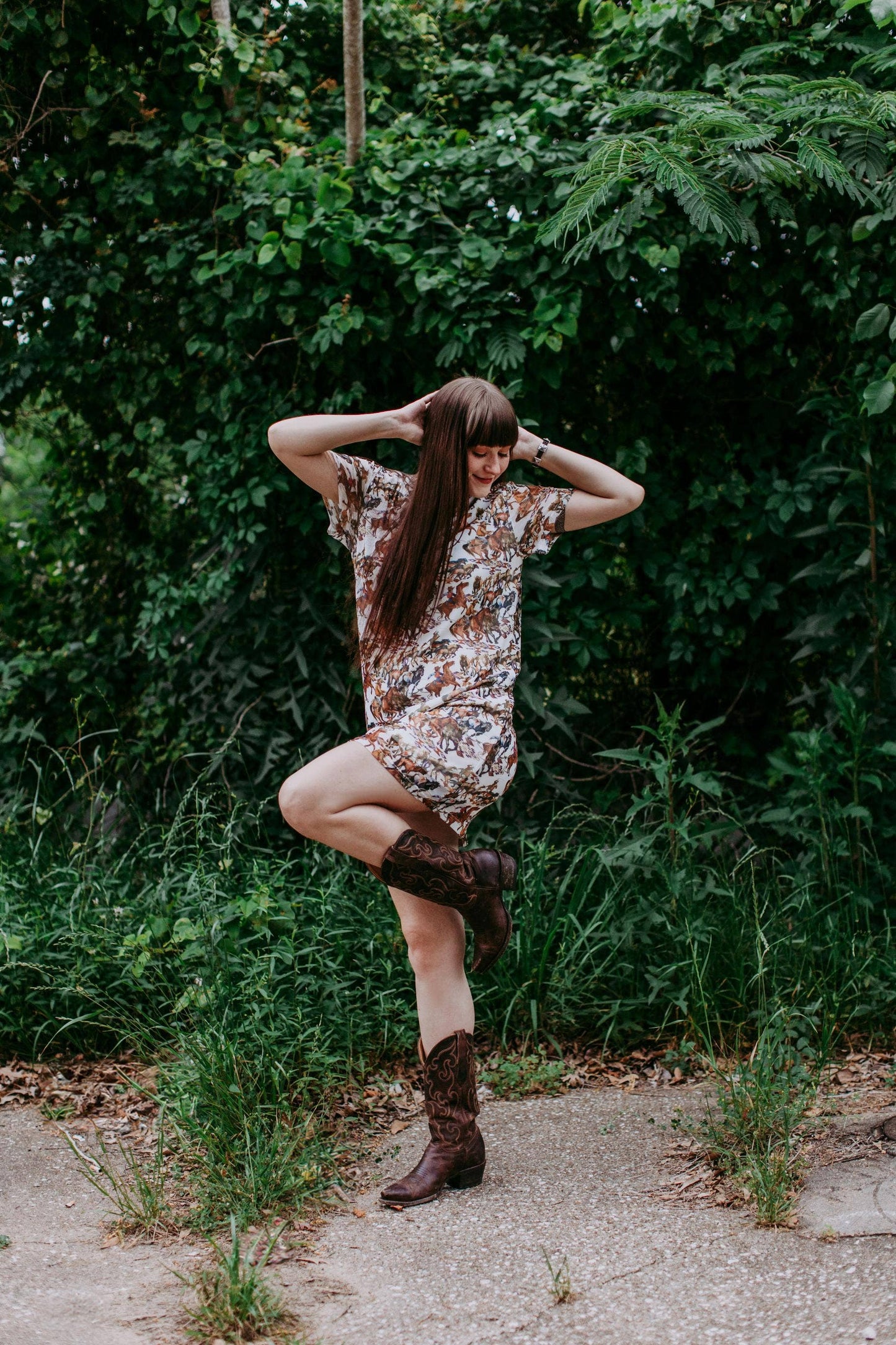 Buckaroo Short Sleeve Mesh Sheath Dress