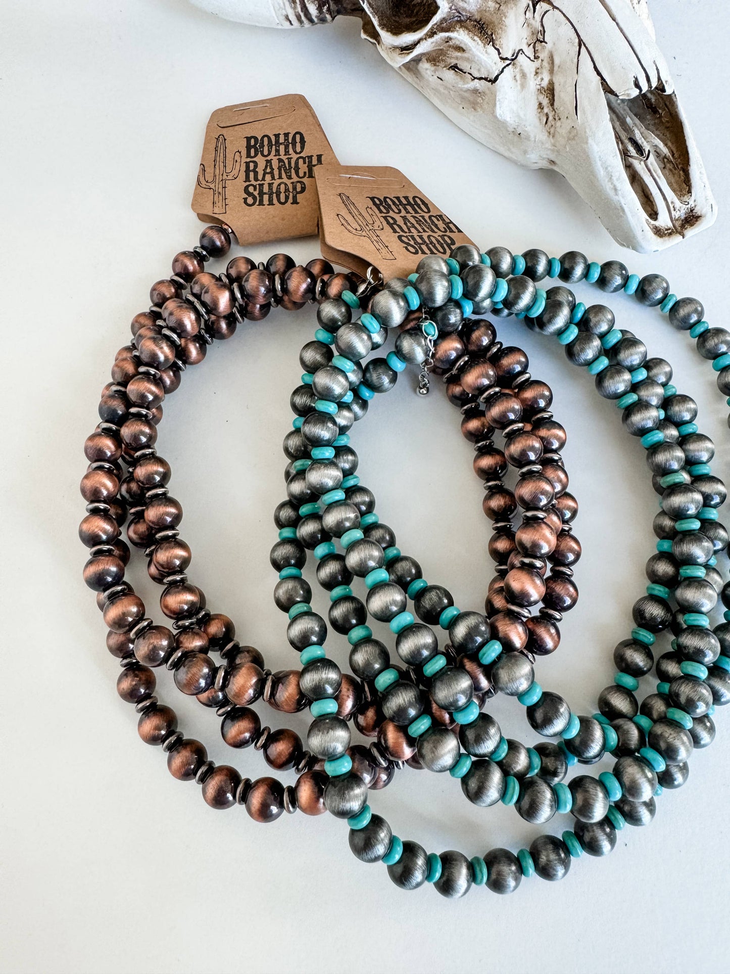 60″ Western Navajo Style Pearl Necklace