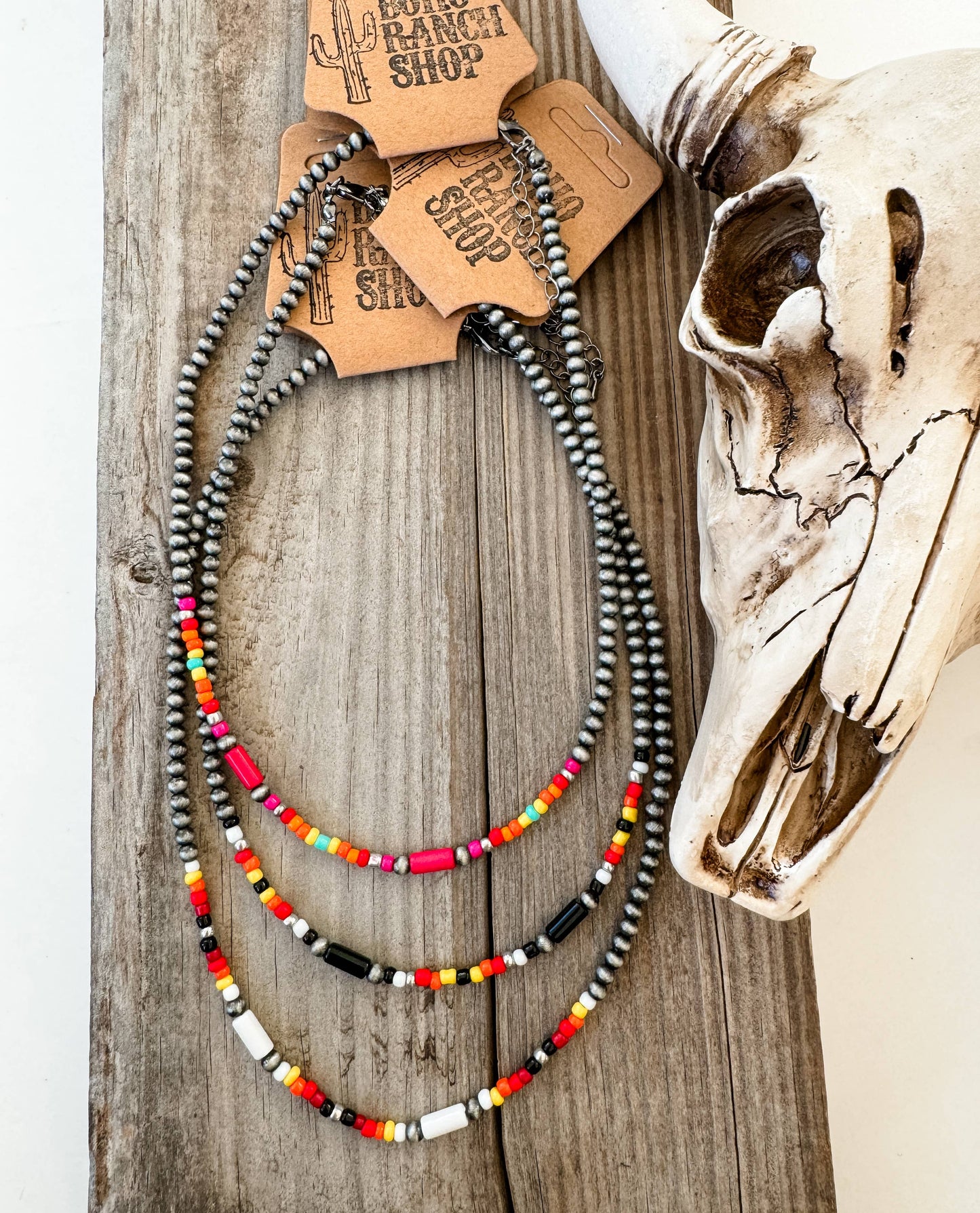 Western Boho Navajo Bead Choker Necklace