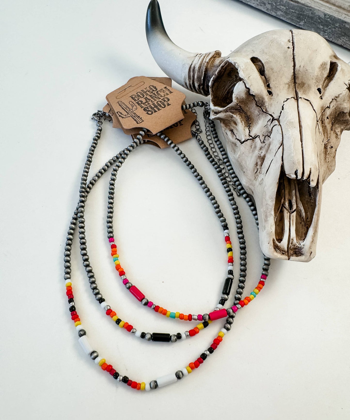 Western Boho Navajo Bead Choker Necklace
