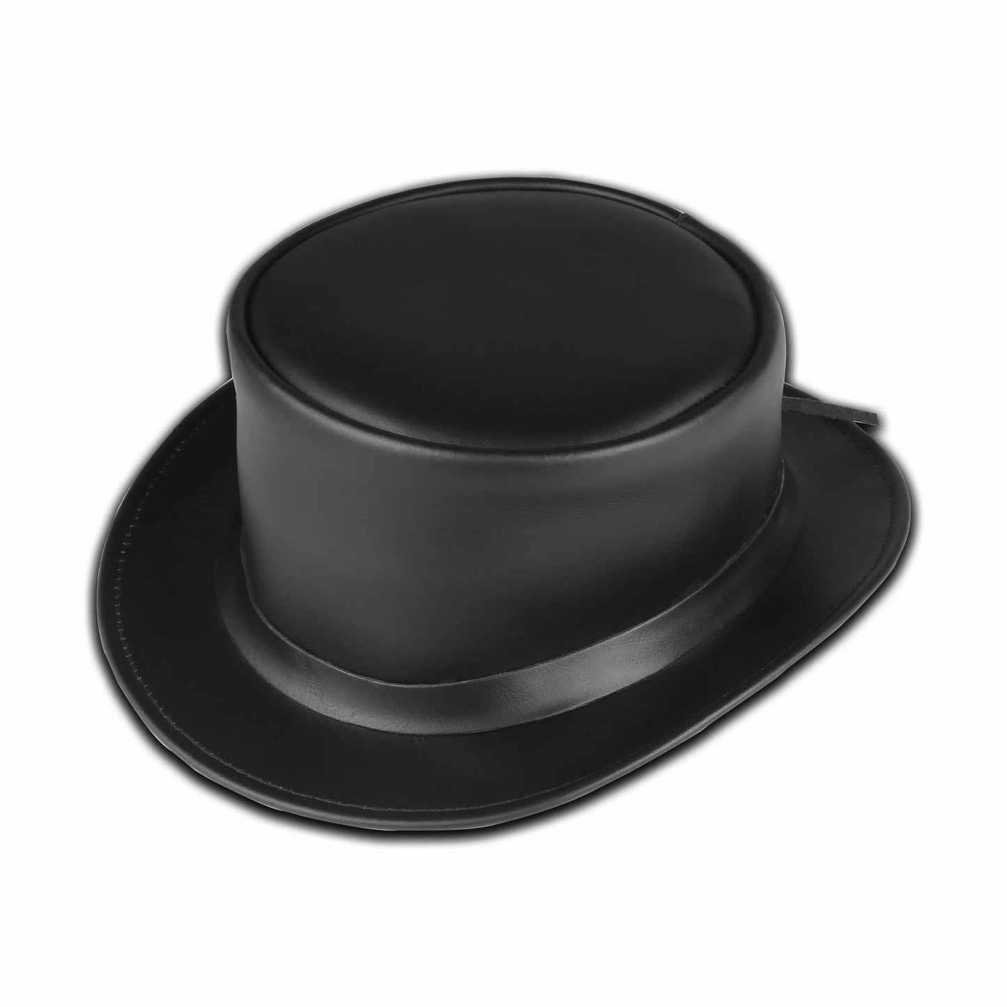 Black Genuine Leather Top Hat