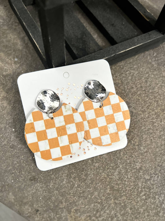 Orange leather checks