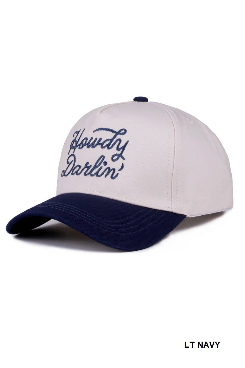 Howdy Darlin Floral Pink Canvas Cotton Cap