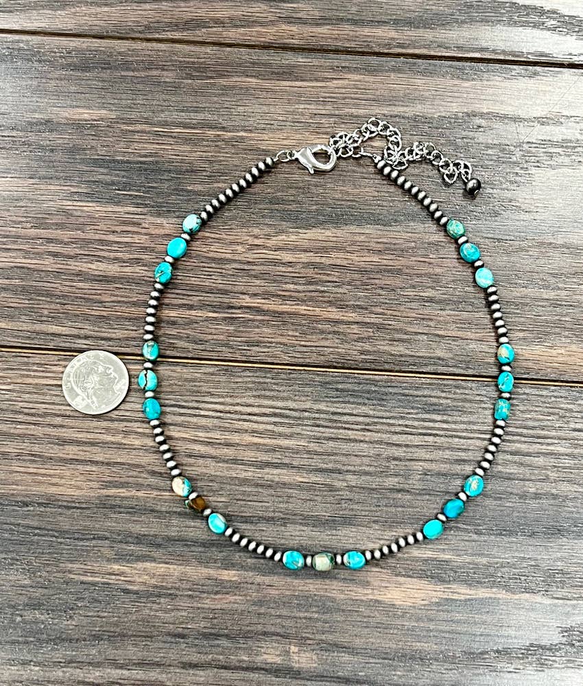 Edgy 16" Handmade Navajo, Oval Gemstone Necklace