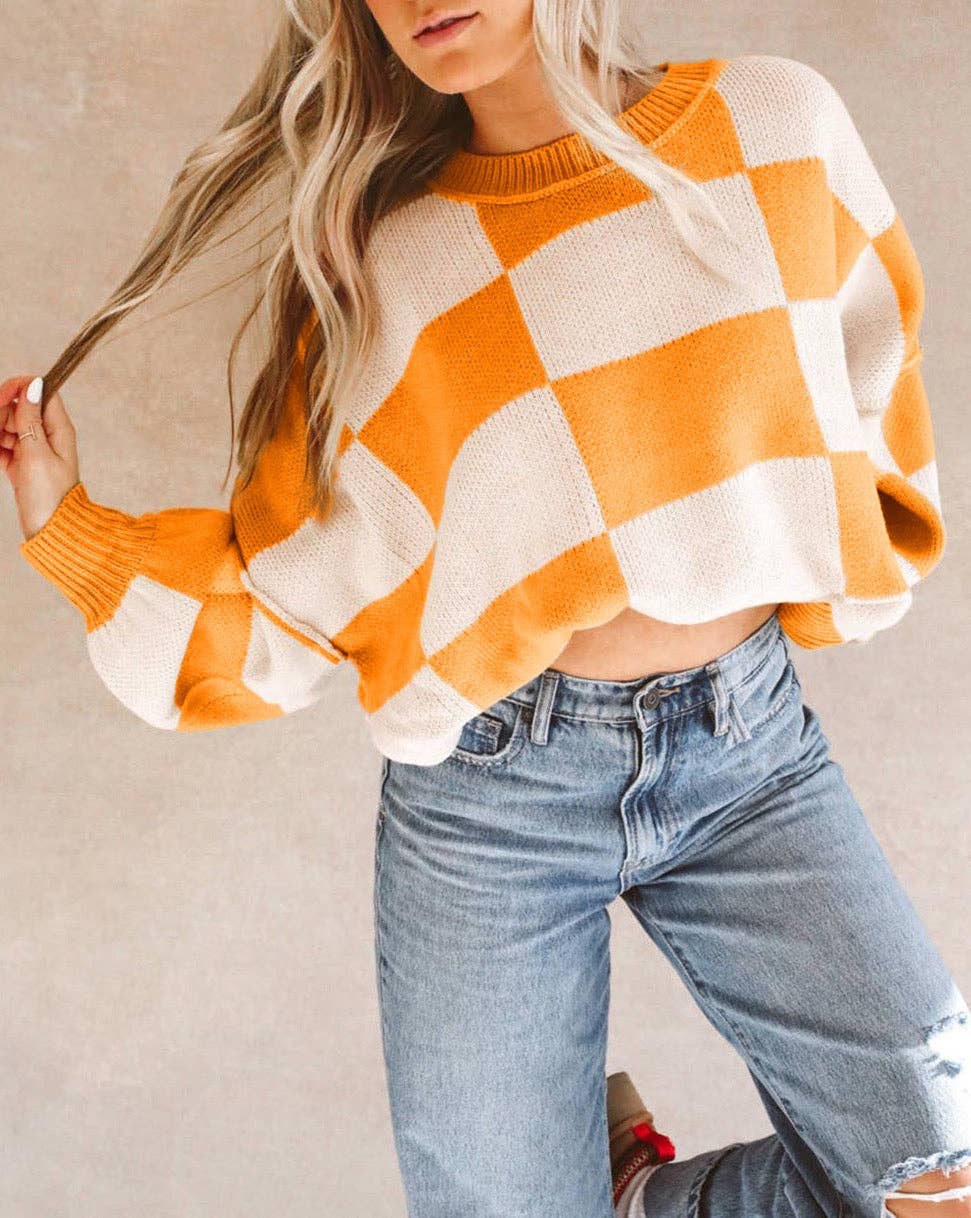 Tennessee Checker Reverse Seam Crewneck Sweater