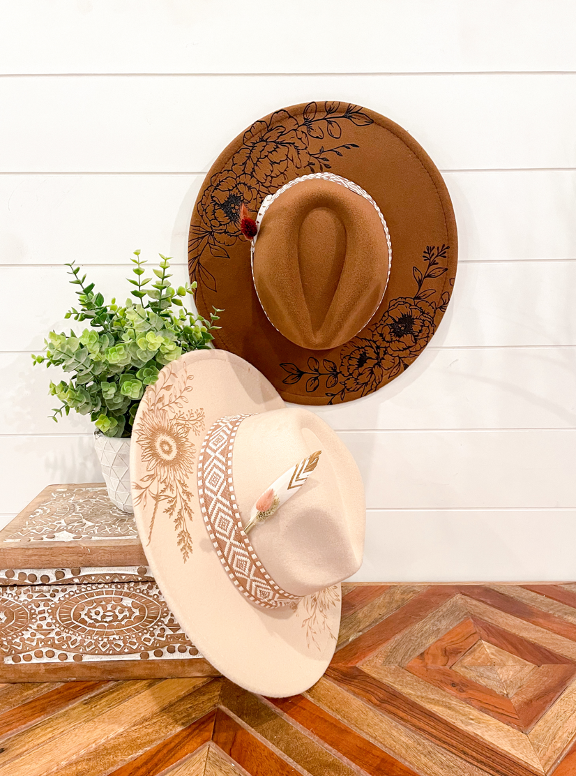 The Wonderful Wildflower Engraved Floral Hat