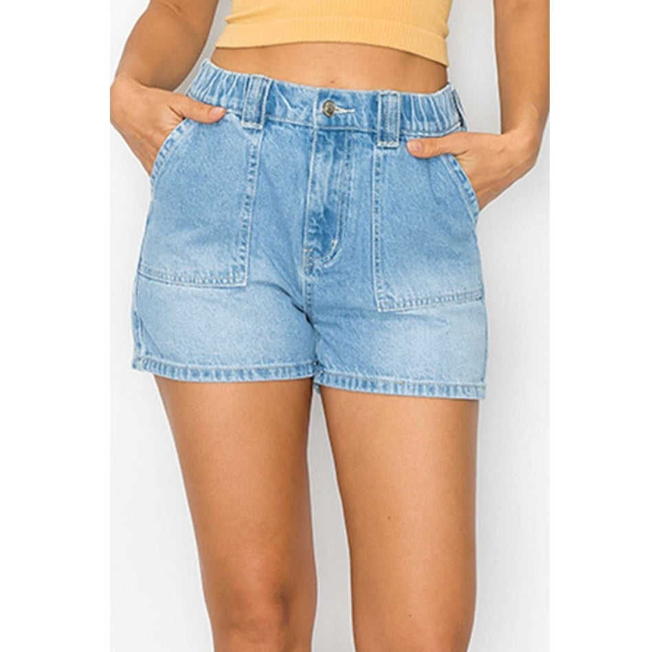 Patch Pocket Denim Shorts