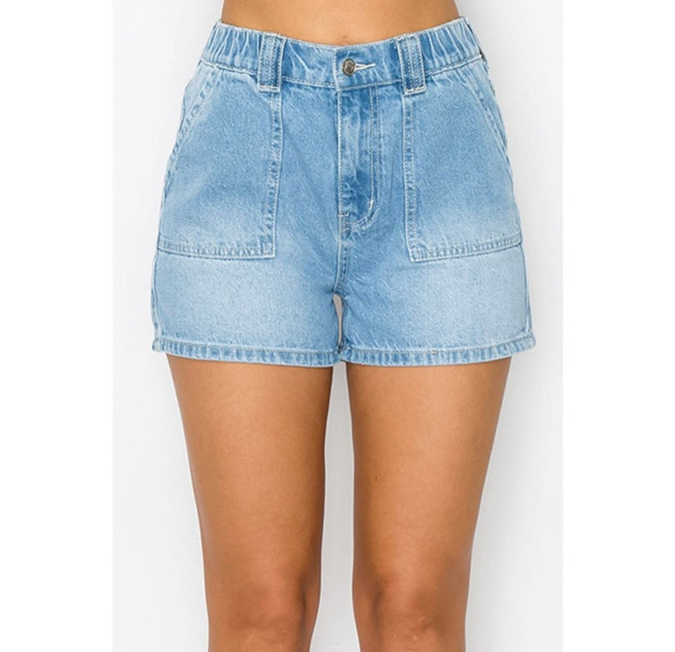 Patch Pocket Denim Shorts