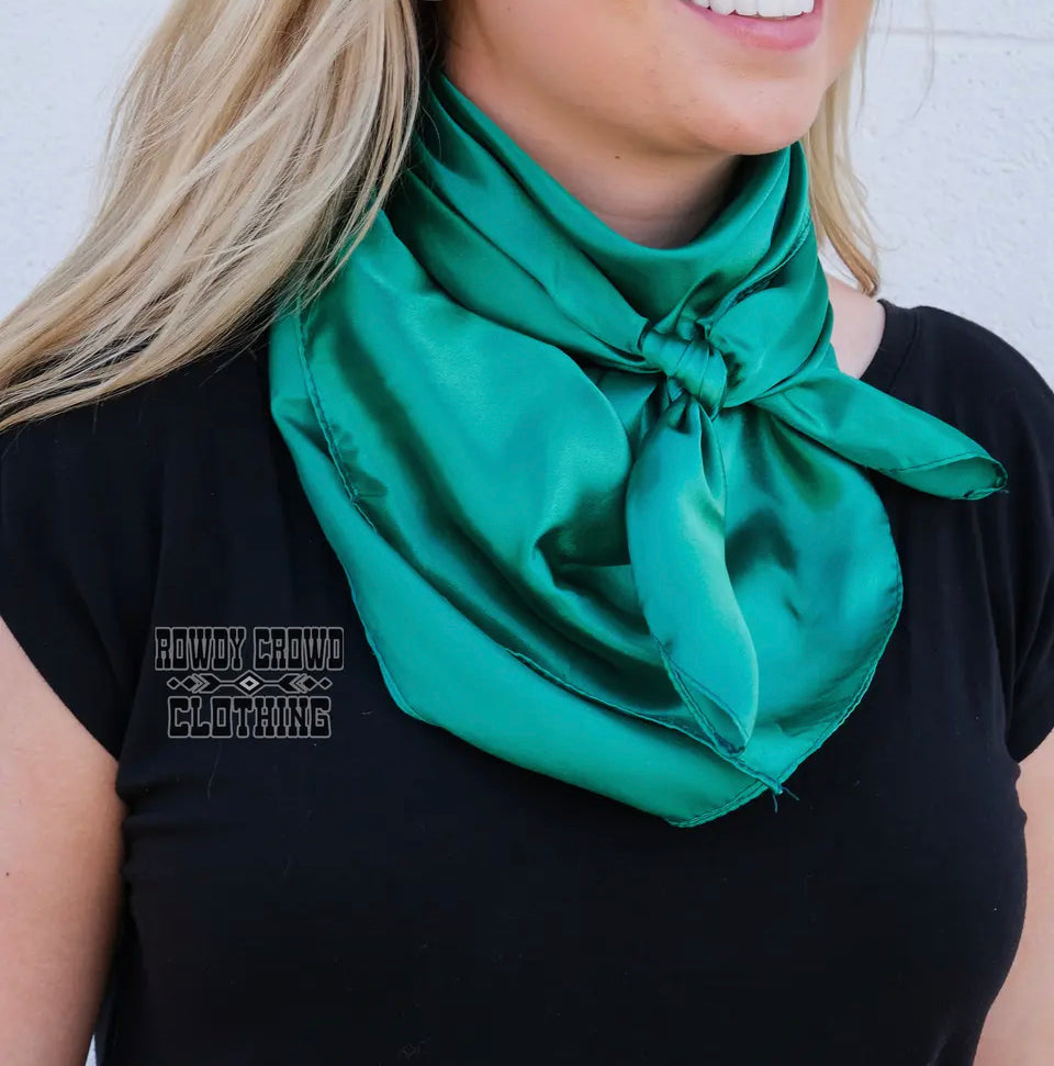 emerald green western unisex wild rag scarves neck tie rodeo western cowgirl cowboy rowdy crowd clothing roper 
